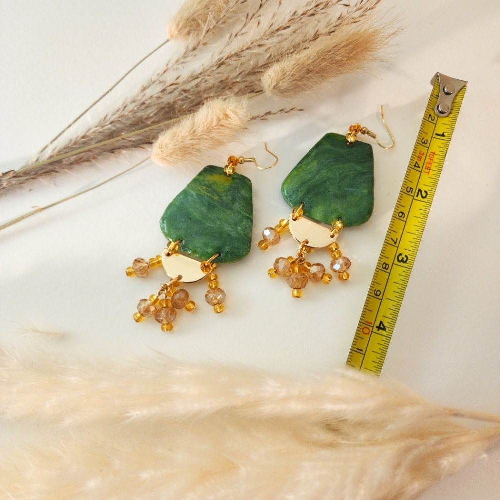 Handmade Polymer/Beads Earrings - Picture 2 of 3